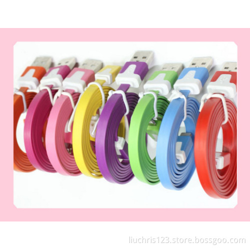 mobile phone colorful flat usb data cable